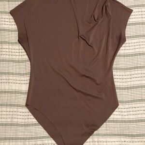 Zara Mauve-Brown Cap Sleeve Bodysuit